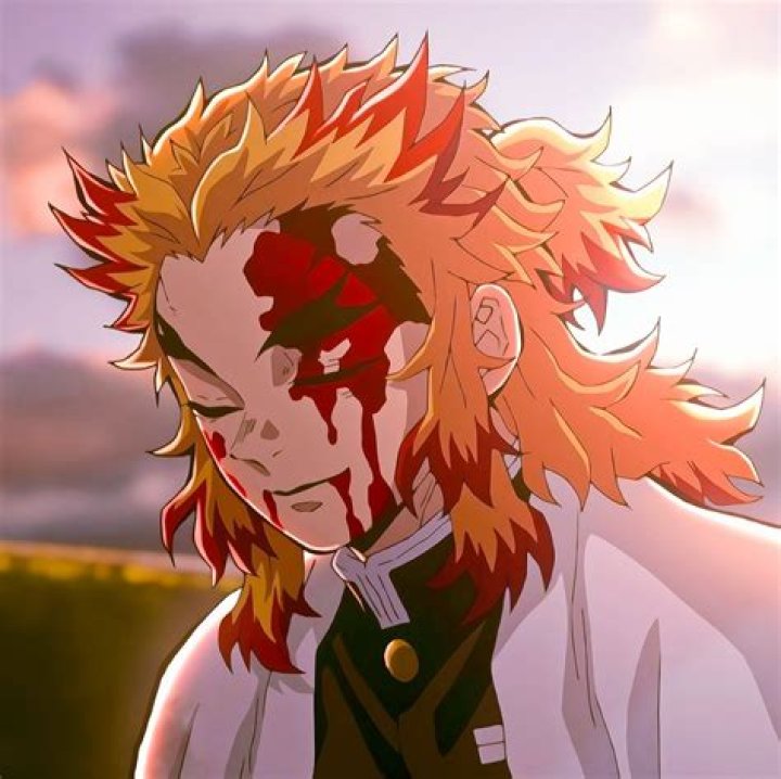 Battle damaged Rengoku smiling