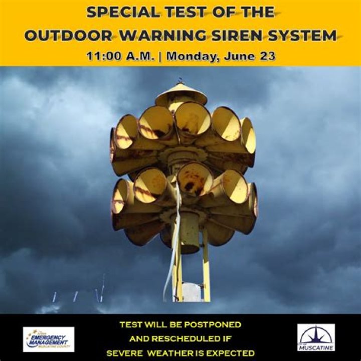 Muscatine County will test outdoor sirens