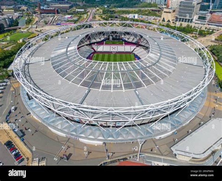 West Ham United stadium which bears the words "I'M FOREVER BLOWING BUBBLES"